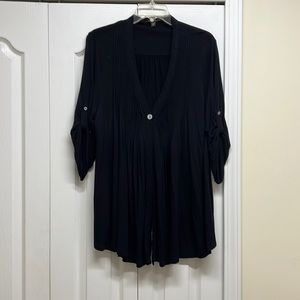 Fever black one button closed half sleeve cardigan top